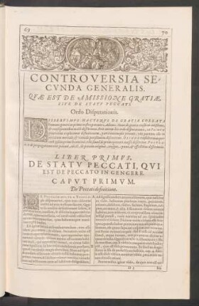 Liber Primus, De Statu Peccati, Qui Est De Peccato In Genere.