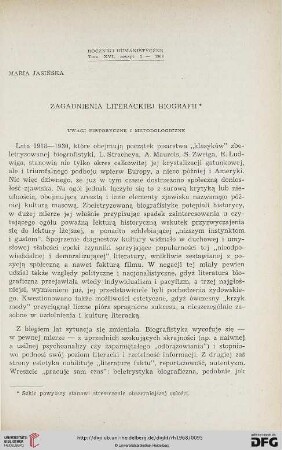 16: Zagadnienia literackiej biografii : uwagi historyczne i metodologiczne