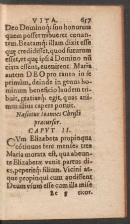 Nascitur Ioannes Christi praecursor. Caput II.