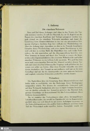 I. Anhang. Die einzelnen Weberorte