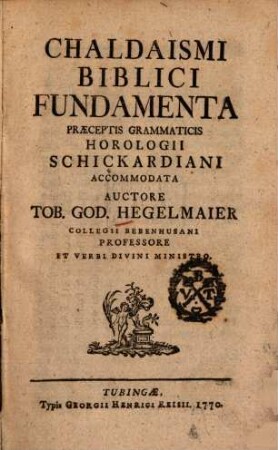 Chaldaismi biblici fundamenta