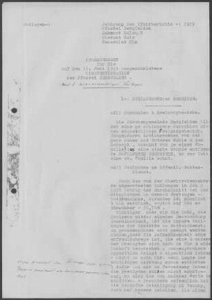 Bergfelden: Pfarrbericht 1929