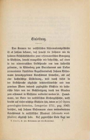D. Johann Westermann, der Reformator Lippstadts und sein sogenannter Katechismus, das älteste litterarische Denkmal der evangelischen Kirche Westfalens : Ein Beitrag zur Geschichte der westfälischen Reformation und des Katechismus