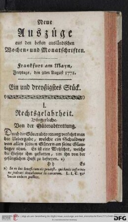 (Ein und dreyßigstes Stück. Freitags, den 2ten August 1771 - Fünf und dreyßigstes Stück. Freytags, den 30ten August 1771)