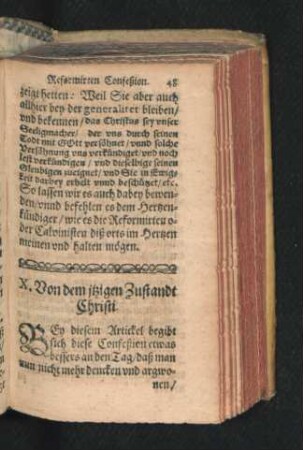 X. Von dem itzigen Zustandt Christi.