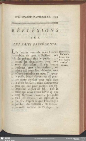 Réfléxions Sur Les Faits Précédents