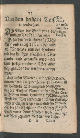 Von dem heiligen Tauff in sonderheit.