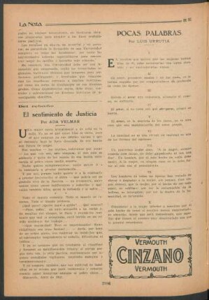 Pocas palabras