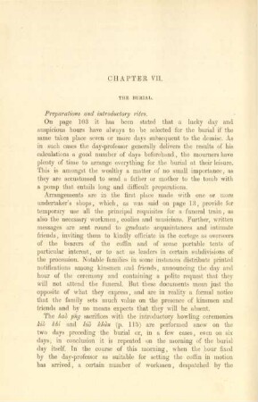 Chapter VII. The burial