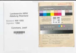 Entnazifizierung Josef Commans , geb. 16.02.1892 (Angestellter)