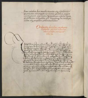 Ordinatio de viduis, orphanis et pupillis, qui sunt a personis Universitatis per mortem relicti vom 26.02.1518 [Abschrift]
