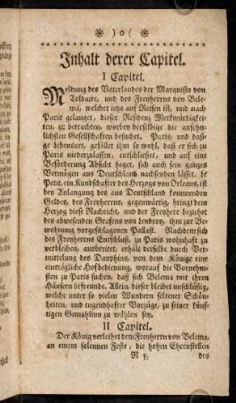Inhalt derer Capitel.