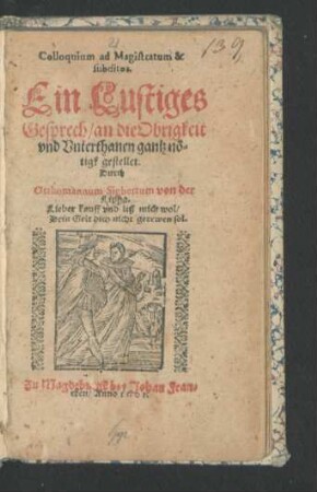 Colloquium ad Magistratum & subditos