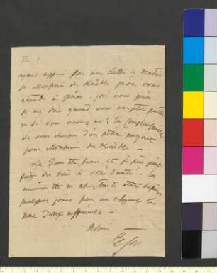 Brief von Gore, Emilie an Goethe, Johann Wolfgang von