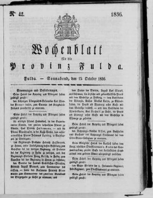 Nr. 42, Ausgabe vom 15. Oktober 1836