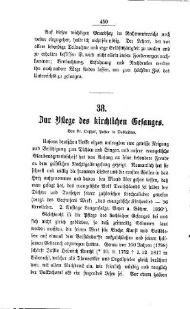 Zur Pflege des kirchlichen Gesanges