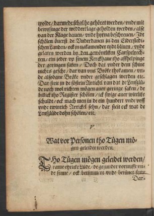 V. Wat vor Personen tho Tügen mögen geleidet werden.