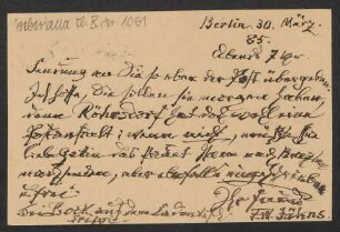 Brief an Robert Musiol : 30.03.1885