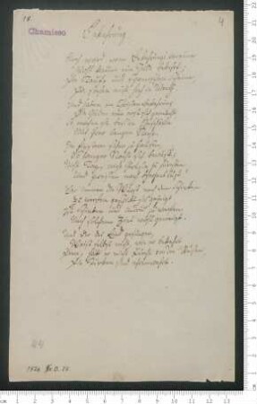 "Bekehrung" [Reinschrift mit variantem Vers von Strophe 2, Vers 4 ]