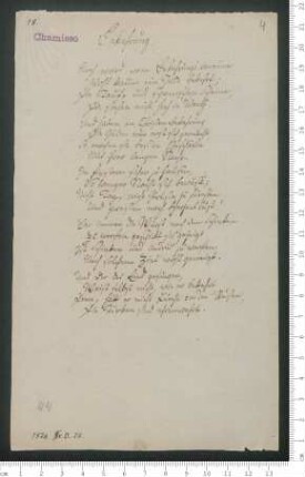 "Bekehrung" [Reinschrift mit variantem Vers von Strophe 2, Vers 4 ]