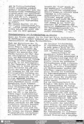 Friedensbewegung und Kirchenleitung in Dresden