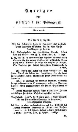 Anzeiger der Zeitschrift für Pädagogik : (May)