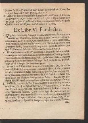 Ex Libr. VI. Pandectar.