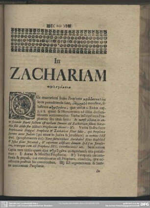 In Zachariam