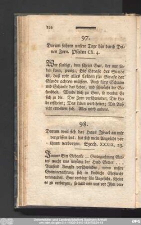 97. Darum fahren unsere Tage hin durch Deinen Zorn. Psalm CX. 4.