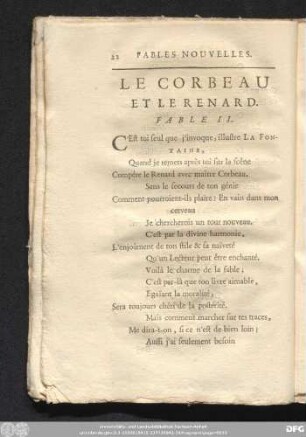 Le Corbeau Et Le Renard. Fable II.