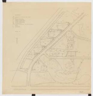 Hansaviertel Grünflächen südliches Hansaviertel. Interbau Berlin 1957: Blatt 1: Lageplan des Gesamtbereichs (gesamte Klopstockstraße, vordere Händelallee) mit Legende, 1:500