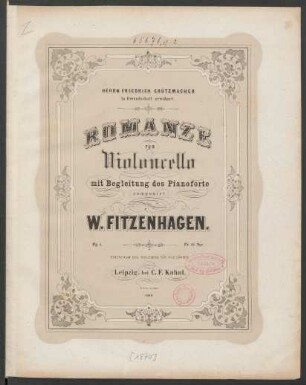 Romanze für Violoncello mit Begleitung des Pianoforte op. 1