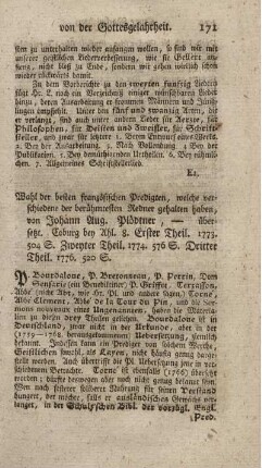 : Wahl der besten französischen Predigten, welche verschiedene der berühmtesten Redner gehalten haben. T.1-3.