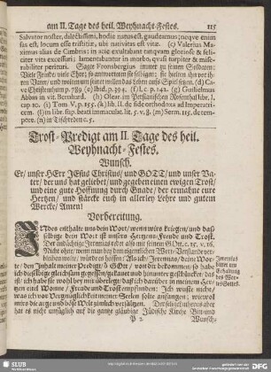 Trost-Predigt am II. Tage des heil. Weyhnacht-Festes