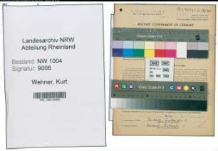 Entnazifizierung Kurt Wehner , geb. 29.10.1913 (Buchhalter)