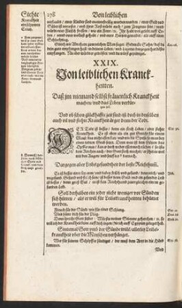XXIX. Von leiblichen Kranckheitten.