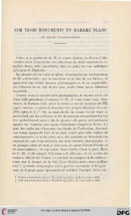 3.Ser. 8.1897: Sur trois monuments en marbre blanc du Musée d'Alexandrie