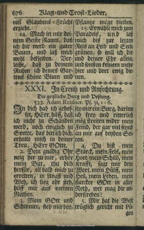 XXXI. In Creutz und Anfechtung
