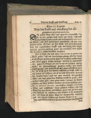 Das III. Capitel. Von der krafft und wirckung des allgemeinen gnaden-willens.