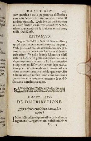 Caput XXV. De Distributione.