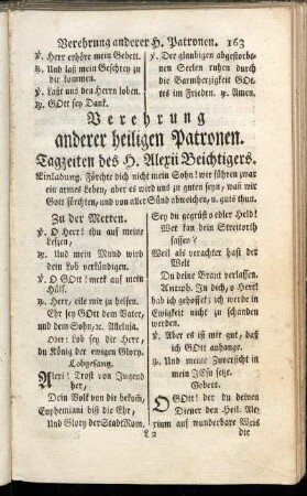 Verehrung anderer heiligen Patronen.