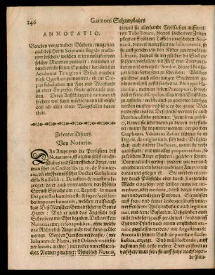 Zehender Discurß. Von Notariis.