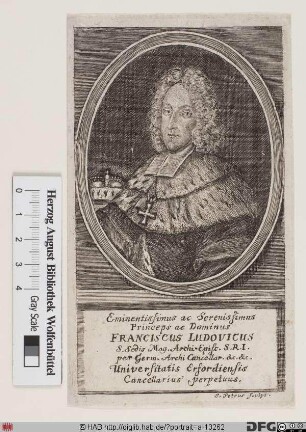 Bildnis Franz Ludwig (Pfalzgraf zu Neuburg), 1729-32 Kurfürst u. Erzbischof von Mainz
