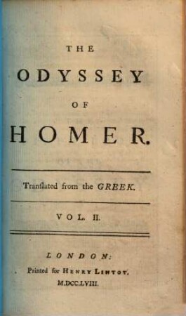 The Odyssey of Homer, 2