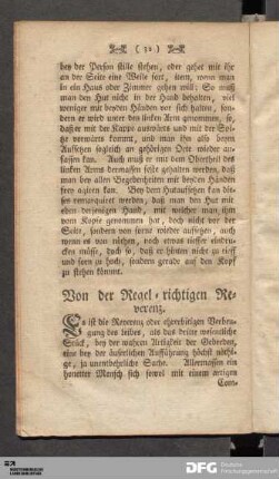 Von der Regel-richtigen Reverenz.