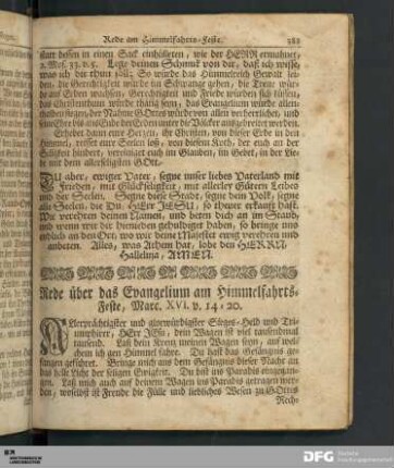 Rede über das Evangelium am Himmelfahrts-Feste
