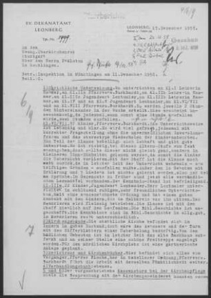 Münchingen: Inspektionsbericht 1958