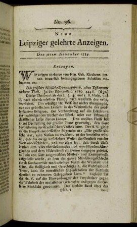 No. 96. Den 30ten November 1789.