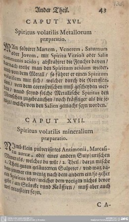 CAPUT XVII. Spiritus volatilis mineralium praeparatio.
