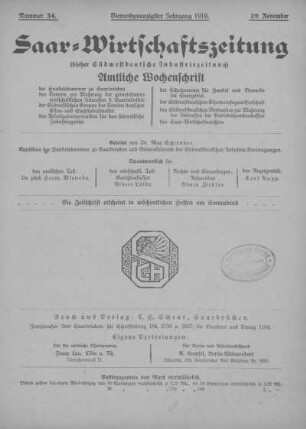 Nummer 34: 29. November 1919